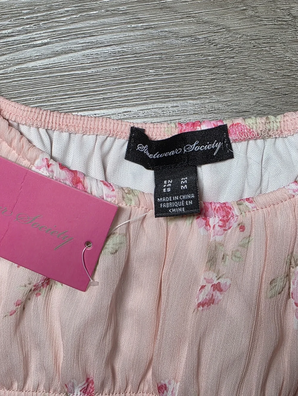New Streetwesr Society Flowered Short Dress Womans Sz M Pink - Picture 2 of 5